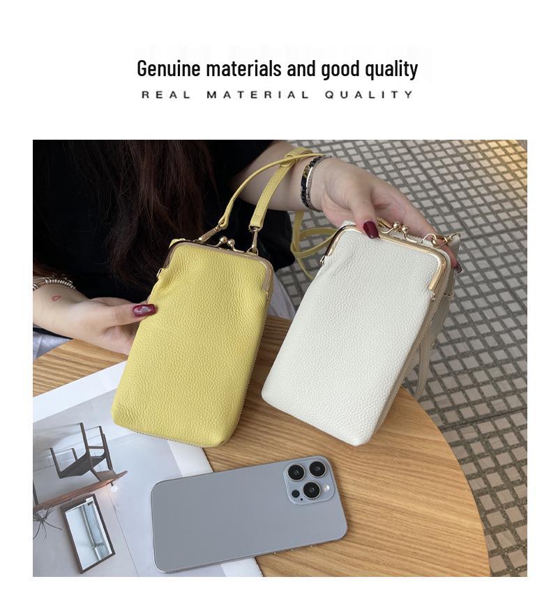 2025 Versatile Stylish Cowhide Crossbody Phone Bag – Fashionable Work Essential