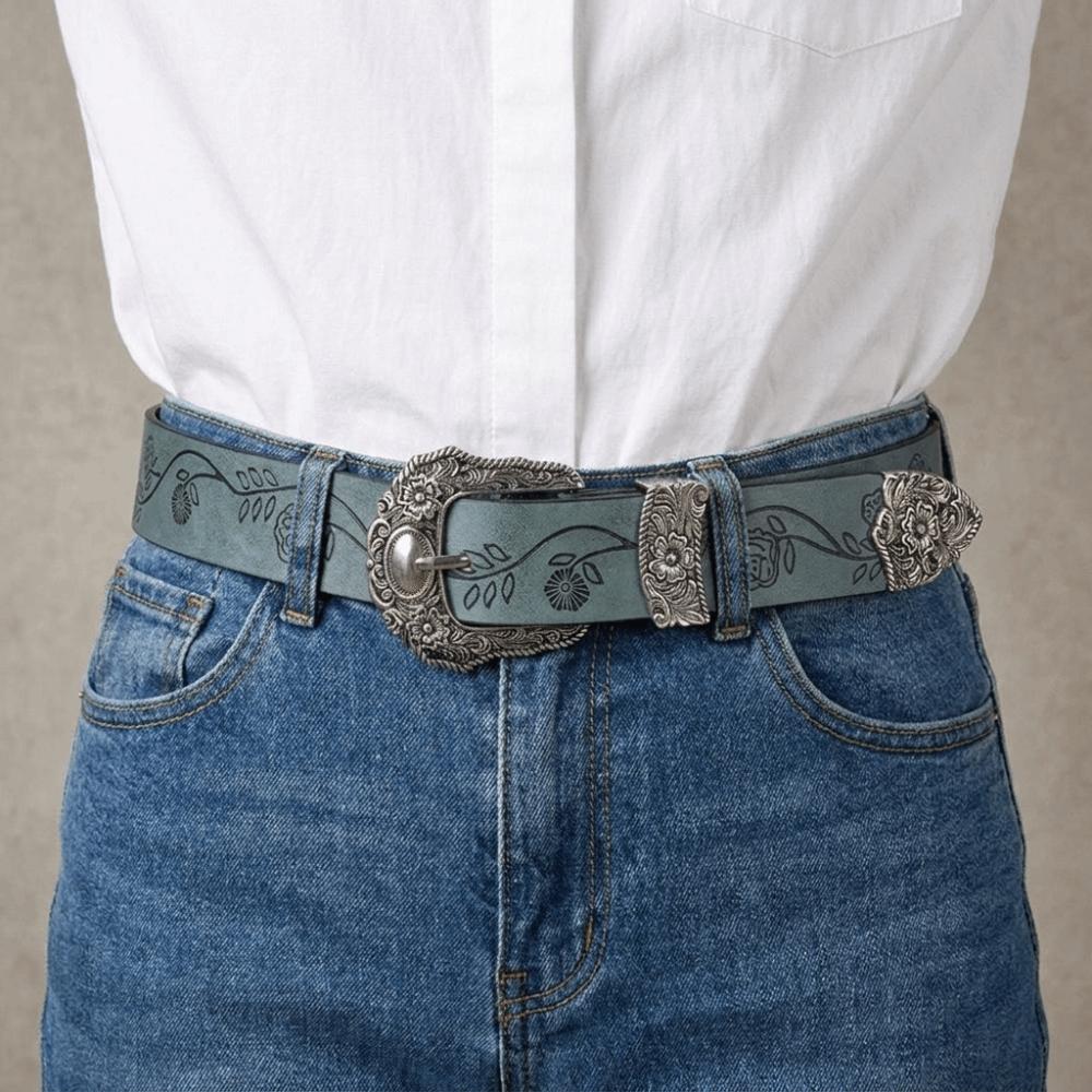 PU-Leder Westernstil Gürtel Y2K Damen Taillengürtel All-Match Bedruckte Gürtel Dekorative Jeans