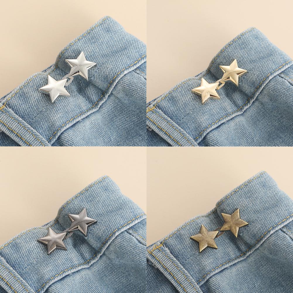 Four-leaf Clover/Five-pointed Star Waist Buckle Adjustable Waist Button Jean Pant Button With Cinched Waist Fashion Accessories
