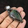 Solar Moss Agate Copper Pendant Copper Wire Wrapped Pendant Gemstone Copper Jewelry Rainbow Moonstone Pendant Handmade Jewelry Gift For Mom