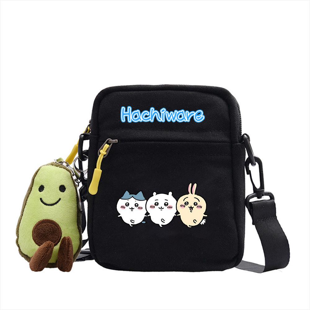 Chiikawa Cartoon Canvas Square Shoulder Bag With Inner Pouch For Casual Outings