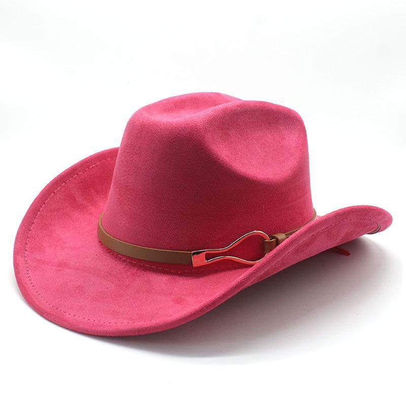 Adjustable Western Cowboy Hat Felt Wide Brim For Men Women