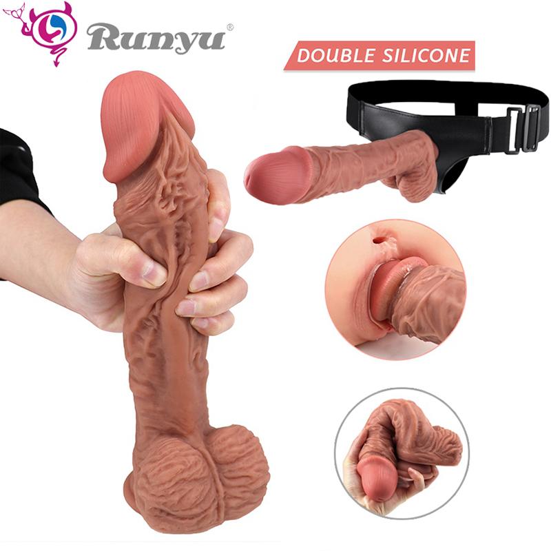 Dámský řemínek na dildo Realistická přísavka na penis Dildo Sexuální hračky pro lesbické ženy Měkký silikon