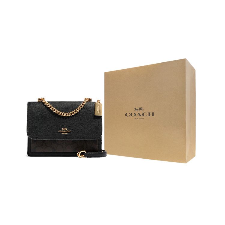 Coach Borsa a Spalla Klare 21 con Catena Borsa a Fisarmonica in Pelle Borsa a Spalla da Donna Nero 91019-IMAA8