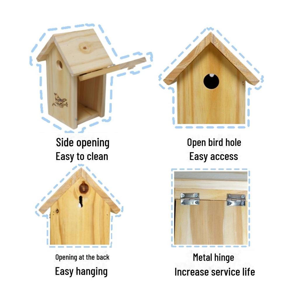 Ornamental Wooden Birdhouse: Outdoor Decorative Nest for Gardens
