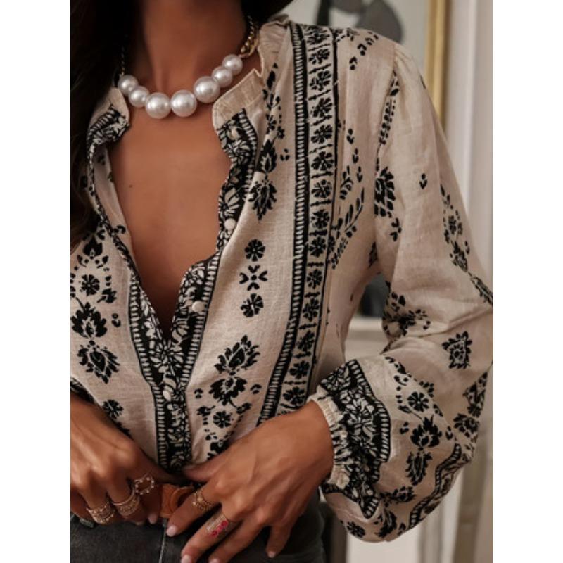 JKASHDK Women's Fashion Casual Spring Autumn Long Sleeve V-Neck Blouses & Shirts