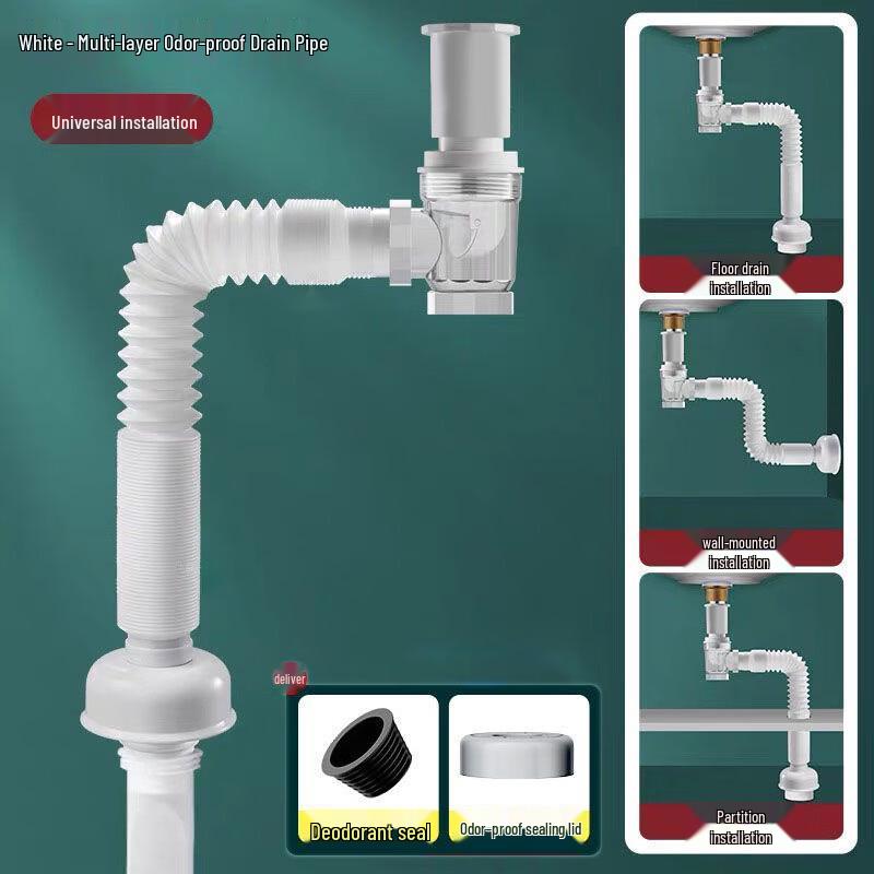 Universal Washbasin Drain Pipe & Stopper Kit
