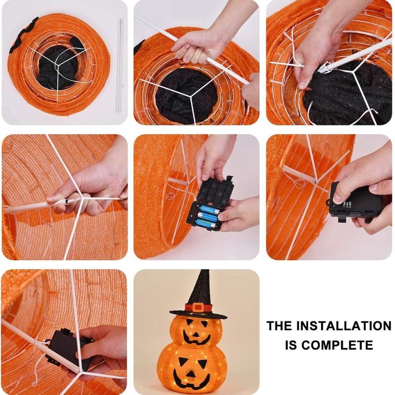 1pcs Halloween Pumpkin Decorations Collapsible Jack-o-Lantern Pumpkin Lights for Indoor Outdoor Home, Party, Yard Decorations