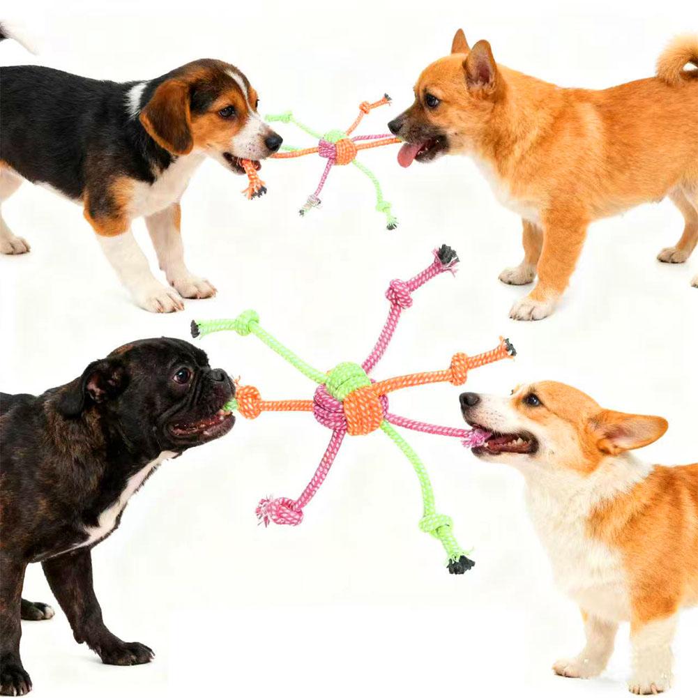 Durable Bite-Resistant Rope Toy with Knots Interactive Pet Chew Toys Playful Design Dog Toys Chewable Rope