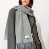 DAMAGE MNEMONIC 100% Wool Gray Muffler
