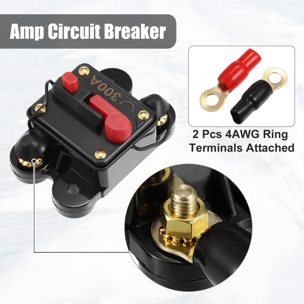 uxcell Car Circuit Breaker with Manual Reset Waterproof Car Audio Inline Circuit Breaker Fuse