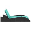 Black Sun Lounger with Cushions 114 x 205 x 73 cm Poly Rattan