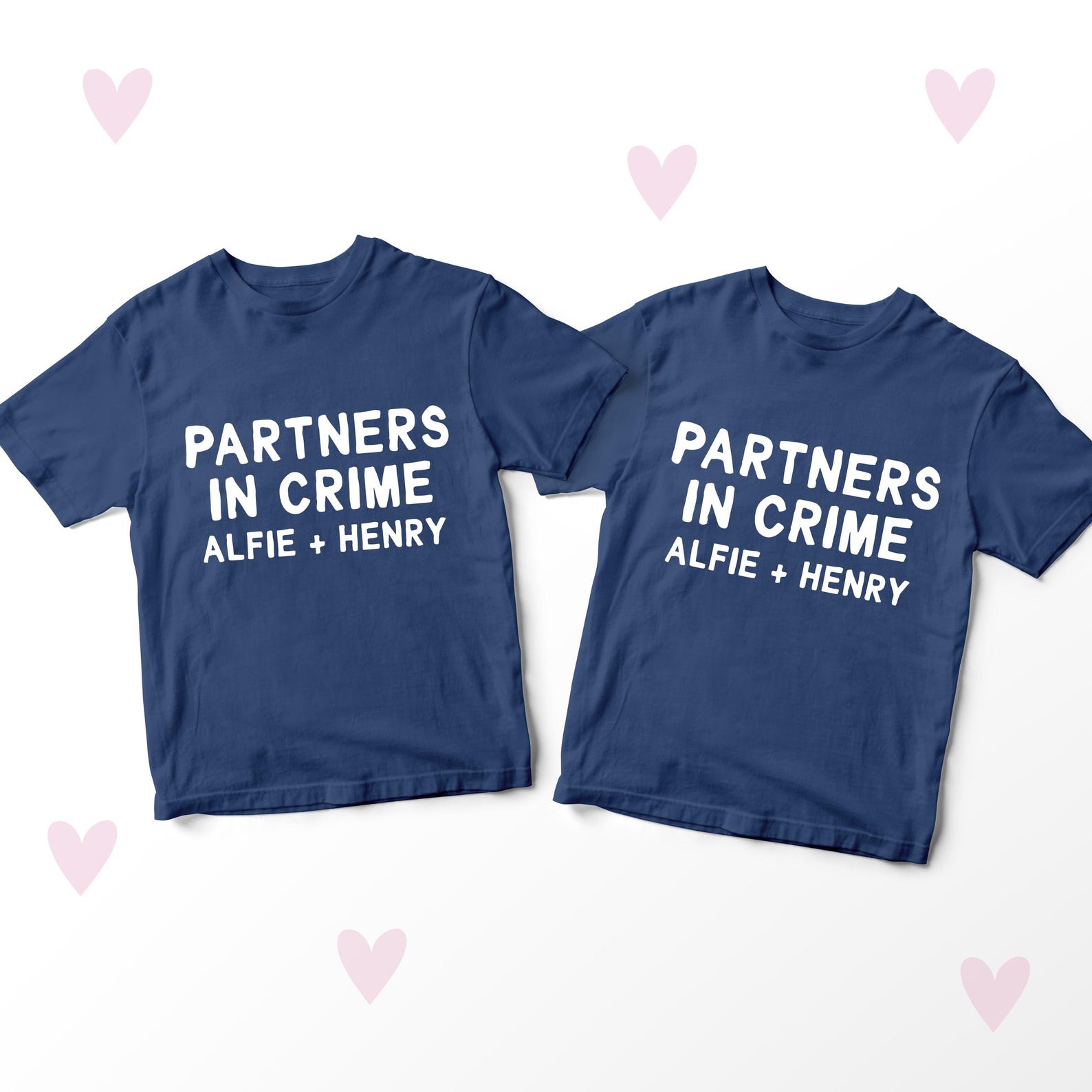 Partners in Crime Kids T-Shirts, Funny Matching Boys Girls Clothing 100