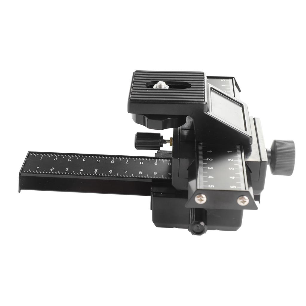 Makro ostřovací posuvník 4směrný hořčíková hliníková slitina posuvník pro detailní snímání s 1/4 palcovým šroubovým otvorem