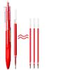 ST Quick-Dry Red Gel Pen for Teachers & Students, Push-Button Rollerball for Grading & Marking, with Refillable Ink.
