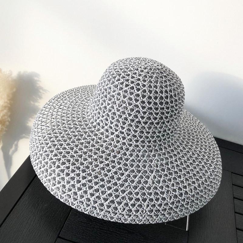 Elegantní klobouky s širokou krempou - styl francouzské Hepburnové, s dutým výstřihem, opalovací krém pro venkovní použití, na cestování, na pláž, pro každodenní použití pro ženy