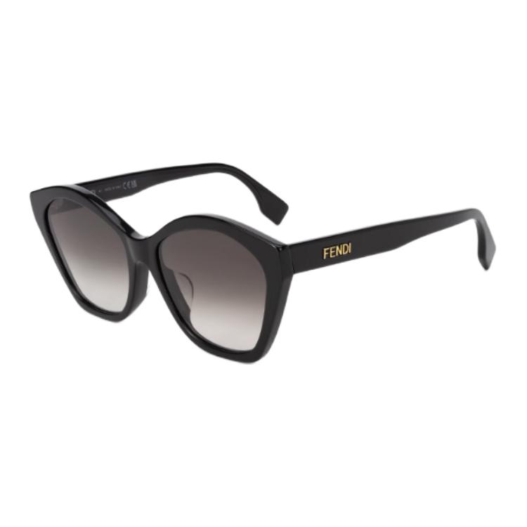 Fendi Logo Design Acetate Sunglasses Unisex sunglasses Black FE40175F_01F_56 56,Black