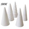 Christmas Tree Decorations Set 5Pcs Illuminated With/No LED Lights, Nordic Style Luminous Decorative Figurine Tabletop Ornaments, Cone for Home Office