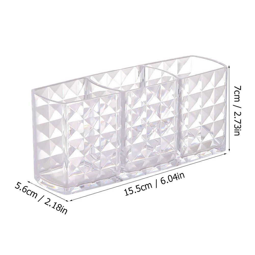 Clear Acrylic Makeup Brush Holder Desk Cosmetic Organizer Lipstick Storage Box Nail Polish Display For Stand Rack Jewelry Case