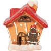 Ceramic Gingerbread House with LED Light - Christmas Decoration