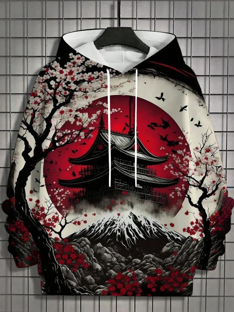 2025 Autumn New Men's 3D Japanese Samurai Print Hoodie Men's and Women's Casual Fashion Men's Hoodie Street Men's Tops