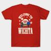 Men Black Print T-shirt Welcome To Wichita No-Cut Transfer Paper Print Cotton Tshirt