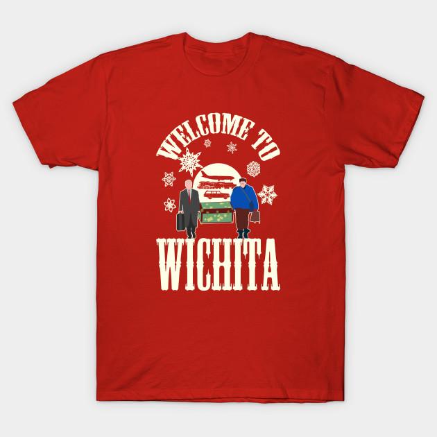 Men Black Print T-shirt Welcome To Wichita No-Cut Transfer Paper Print Cotton Tshirt 3XL красный