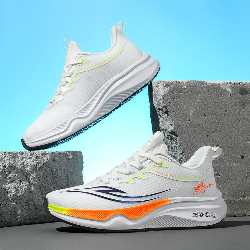 Large size sports and leisure shoes men's shoes carbon board running shoes summer breathable mesh light non-slip men