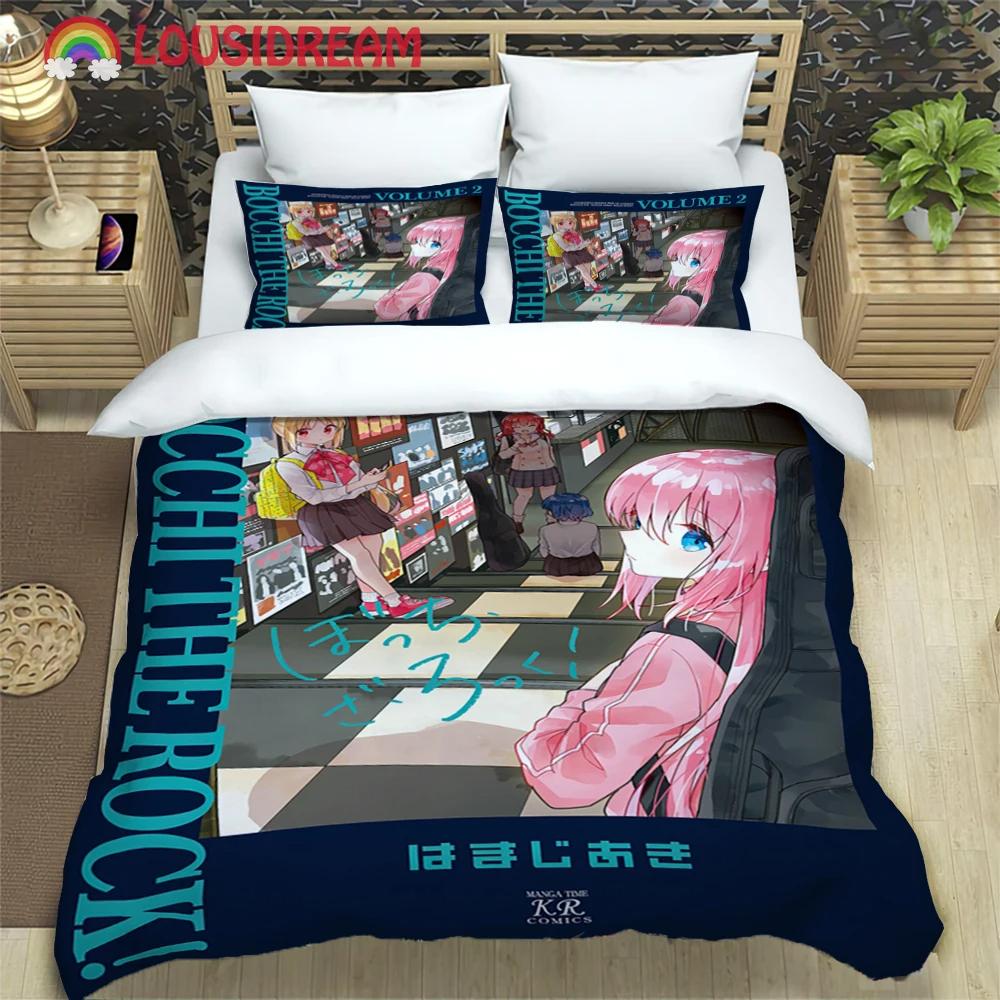 Fashion 3d Print Anime BOCCHI THE ROCK Bedding Set Article Children & Adults for Beds Quilt Covers Pillowcases Duvet Cover Sets