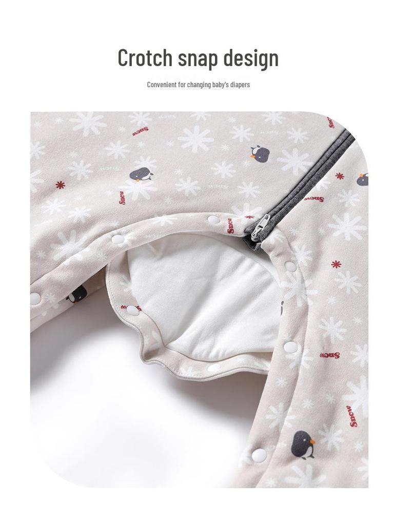 Zimowy śpiworek dla noworodka i malucha z osobnymi nogawkami - Gruba bawełniana kombinezonowa kołderka zapobiegająca kopaniu (Model 1600)