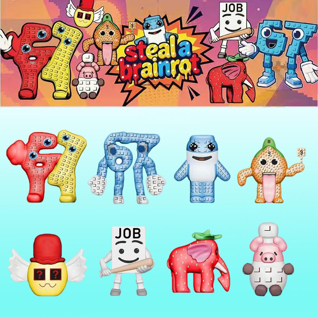 New Steal A Brainrot Cute Figurine No.9 House PVC Toy Game Peripherials Collection Anime Figurine Kawaii Model Toys kids Gifts