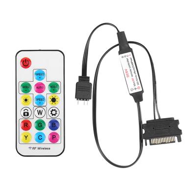 5V RF Fernbedienung Batteriebetrieben 2,4G RGB LED Streifen Fernbedienung 17 Tasten Zubehör 3 Pin Auf SATA 4Pin für PC Gehäuse