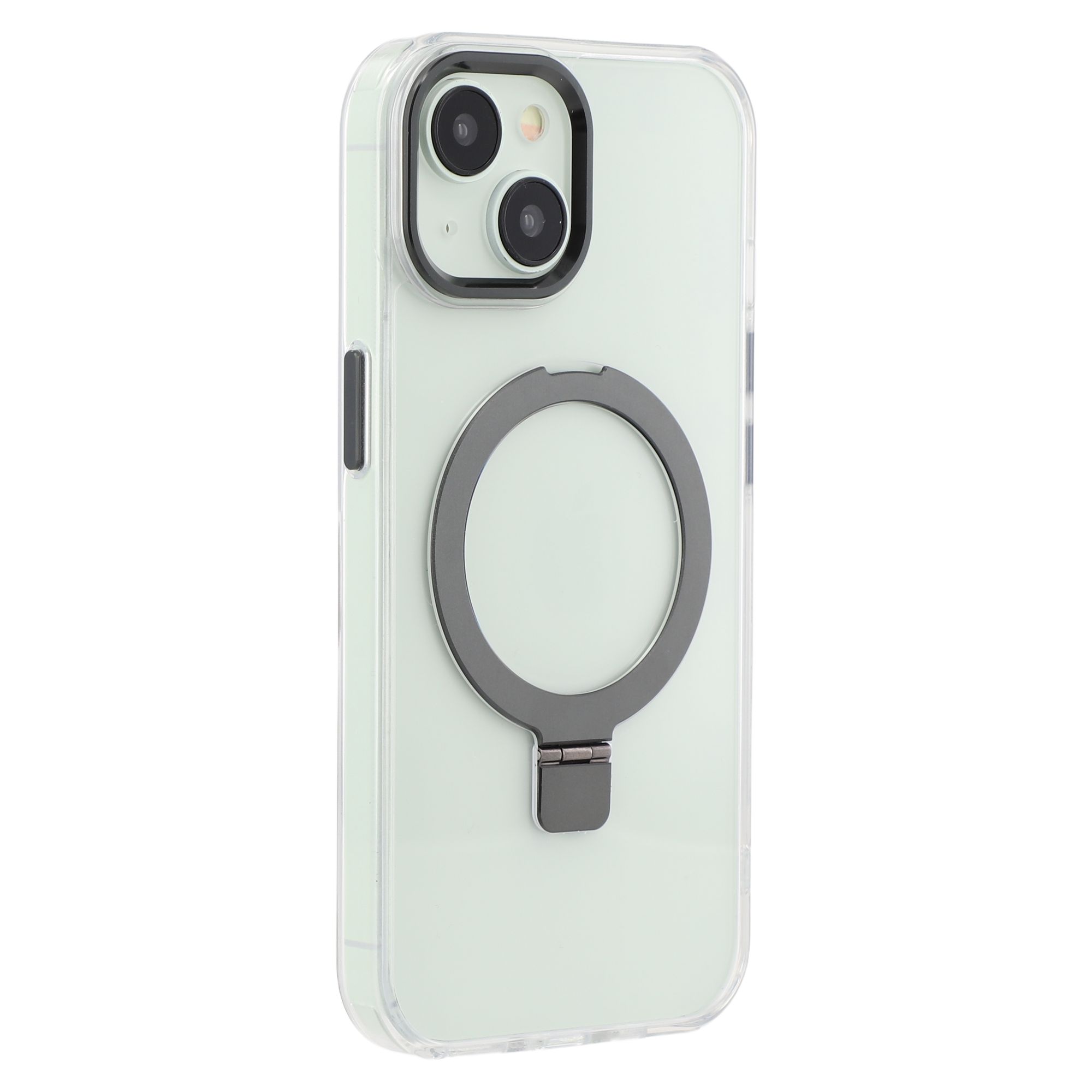 

Чехол для iPhone 15, совместимый с MagSafe, подставка, прозрачный чехол для телефона из ТПУ+ПК Green