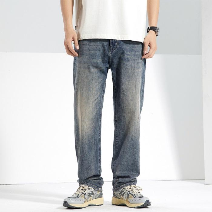 

Весенне-летние новые мужские свободные прямые американские ретро уличные стрейч джинсы 40