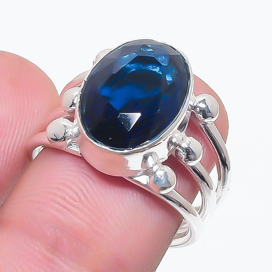 

Natural London Blue Topaz 925 Sterling Silver Jewelry Ring Size 6.5 AR-16325