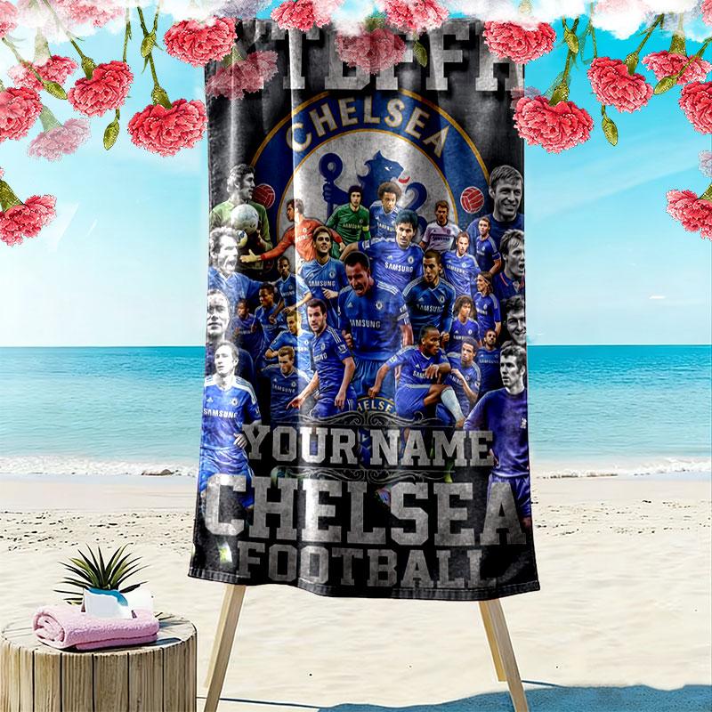 Custom Chelsea Print Beach Towel, Large Soft Quick Dry Towel for Beach Camping Swimming