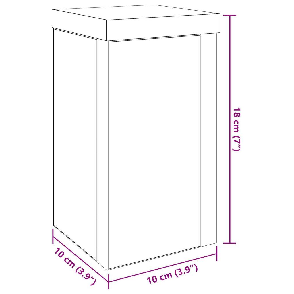 2 Pieces of indoor display shelf, plant pot shelf, courtyard living room balcony garden storage shelf, 10 x 10 x 18 cm