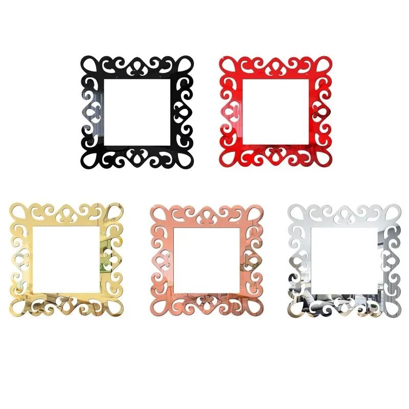 3D Paneele Wandaufkleber Selbstklebend Lichtschalterabdeckung Spiegelflächenaufkleber an der Wand Heimzimmerdekoration Fotorahmenform
