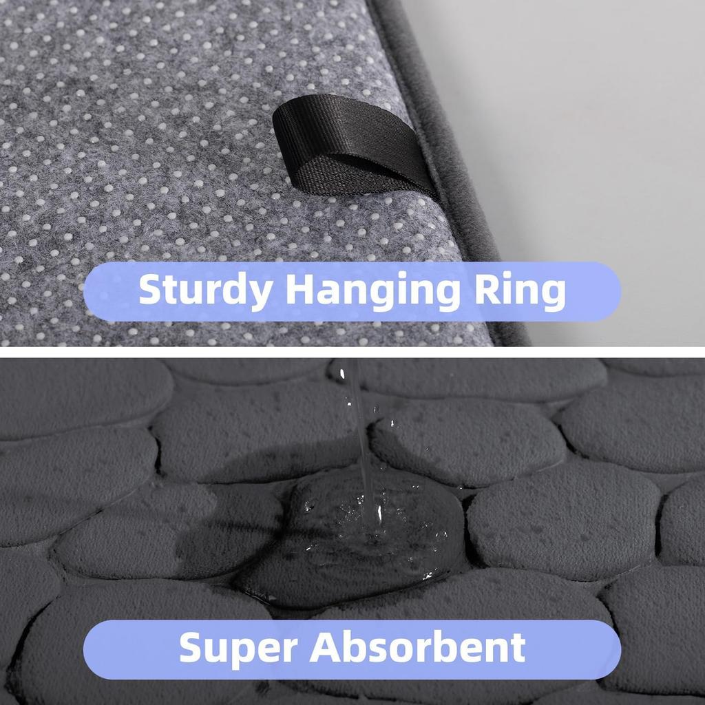 Bathroom Carpet Door Mat Cobblestone Embossed Simple Style Absorbent Foot Non-slip Mat For Bathroom Bedroom Living Room Mat