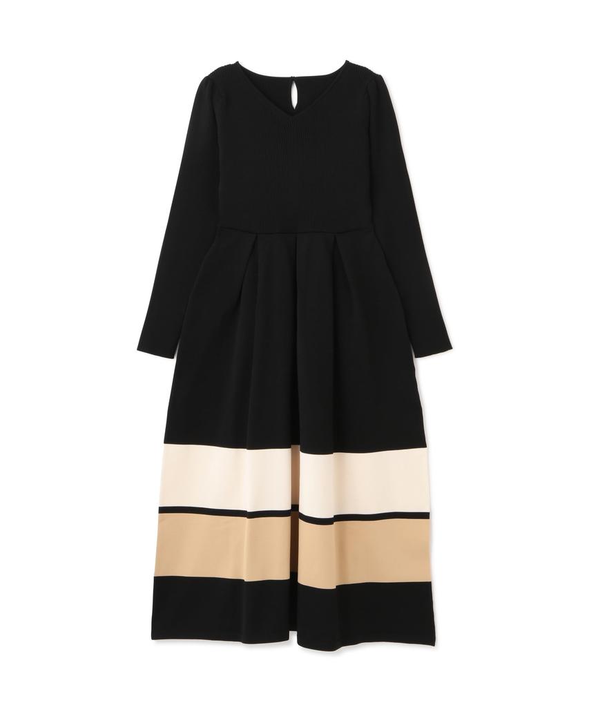 Body Casual Back Ribbon Knit Black Multi [Proportion Dressing] Dress, Dress, Women's,