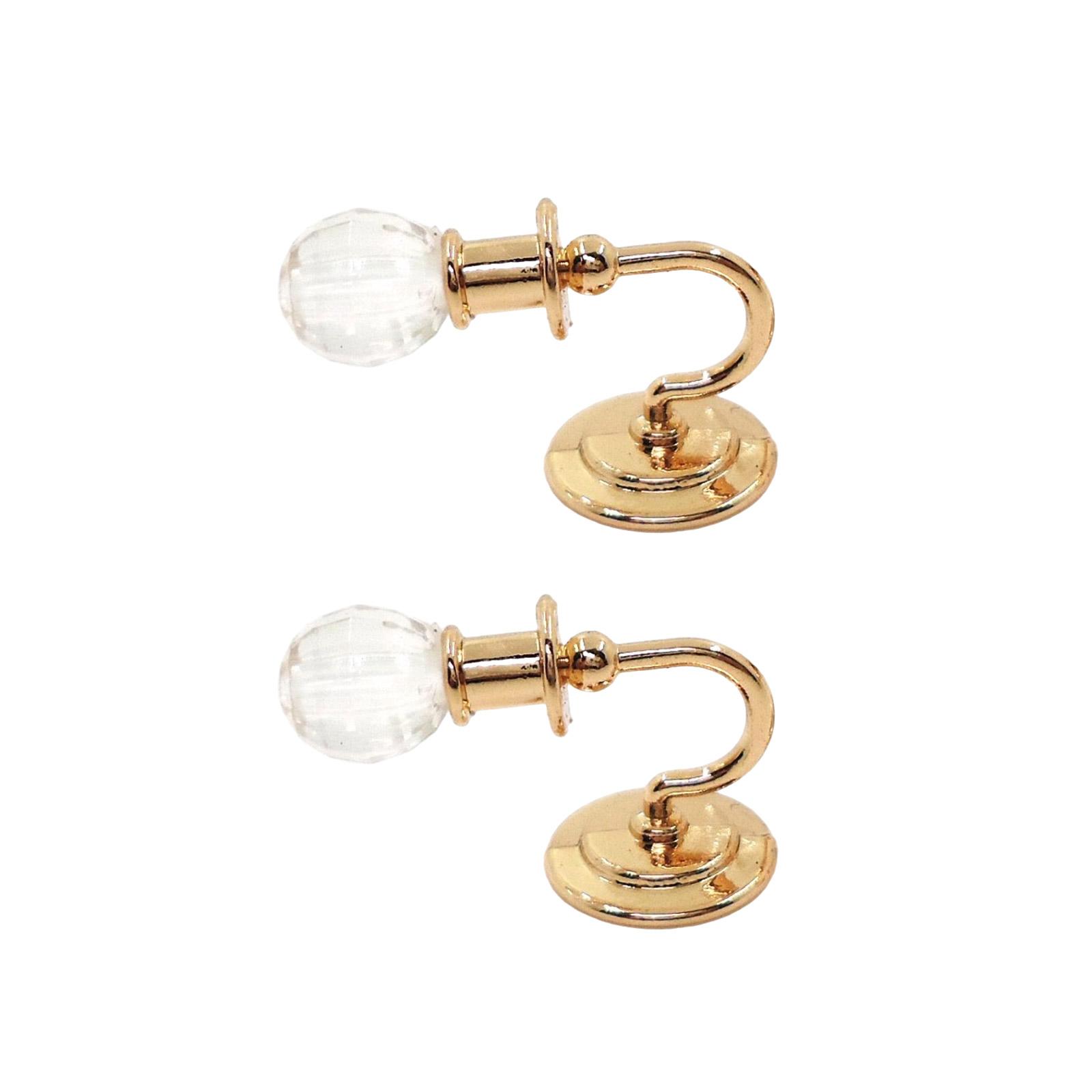 

Элегантное освещение кукольных домиков Элегантные настенные лампы из кристаллов и металла в масштабе 1:12 Портативные для любителей рукоделия золотой