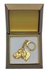 Weimaraner, Grey Ghost - Gilded Key Ring with Dog In Gift Box, Handbag Decoration, Luxury Accessory by Art-Dog Brand