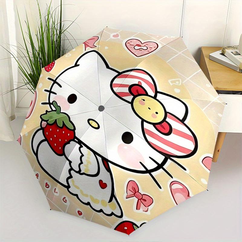 

Hello Kitty,Strawberry Automatic opening and closing folding umbrella with 8 rib frame and compact travel design,perfect for all occasions