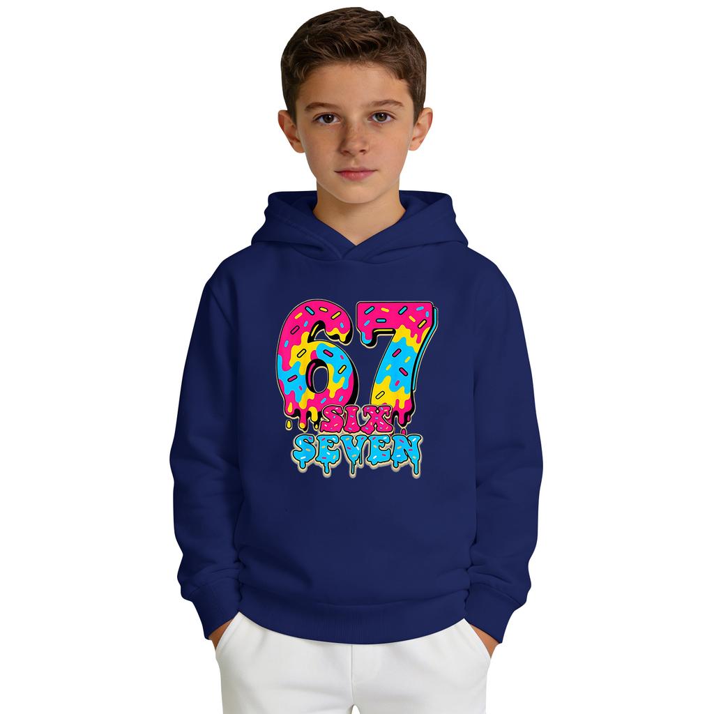 Boys' Printed Hooded Long-Sleeve Sweatshirt Casual Sports Comfort Sweatshirt