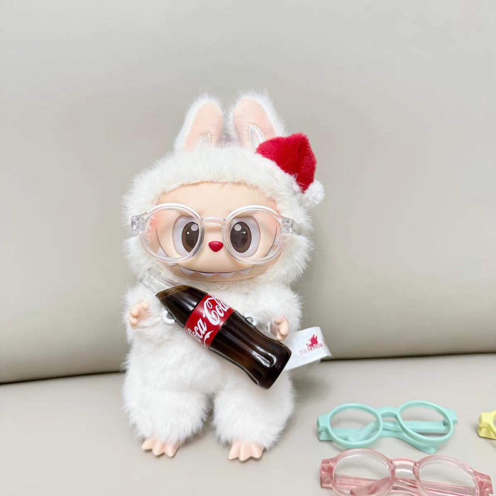 6.5cm Glasses for 10/15cm Labubu Dolls Glasses Cute Plastic Glasses Delicate Workmanship for Dolls Toy Glasses Accessories