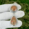 Natural Grass Garnet Gemstone Pendant 925 Sterling Silver Jewelry For Girls