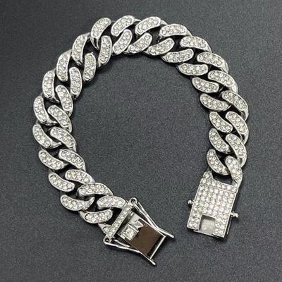 Haustier Cuban Link Halsband mit Strasssteinen für Hunde, 18 Zoll