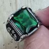 Silver Color Men Red Blue Semi-Precious Stone Signet Ring 316l Stainless Steel for Men Jewelry Anillos Accessories