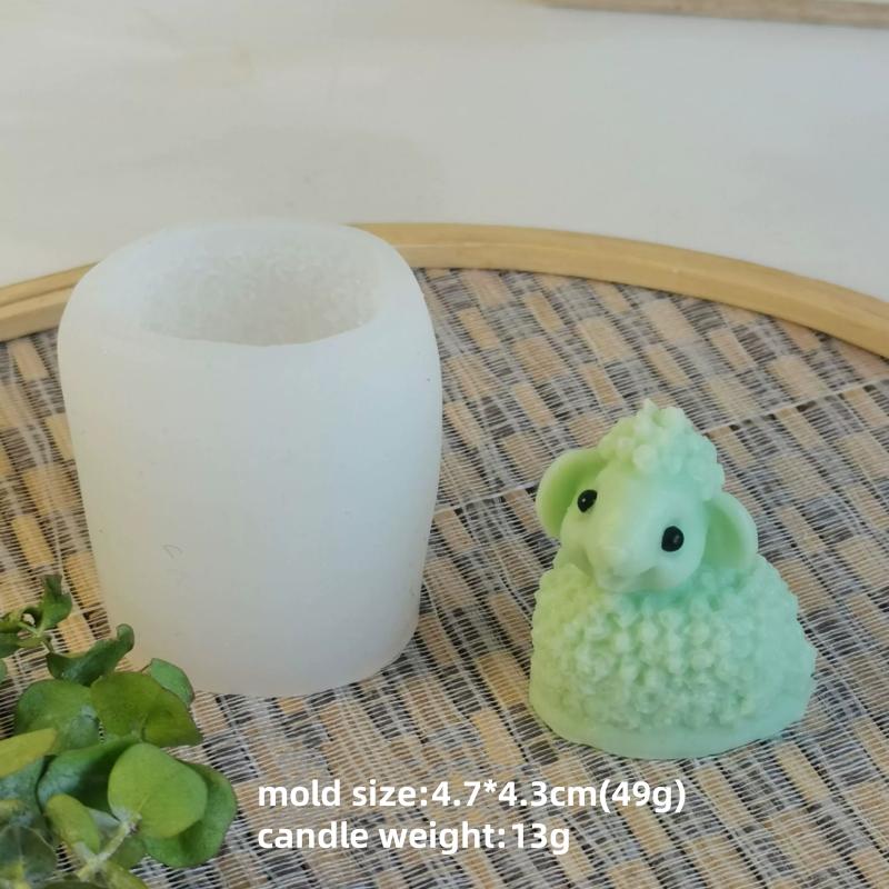 DIY Cartoon Sheep Silicone Candle Molds 3D Animal Candle Gypsum Resin Soap Mold Chocolate Candy Baking Tool Home Crafts Gift