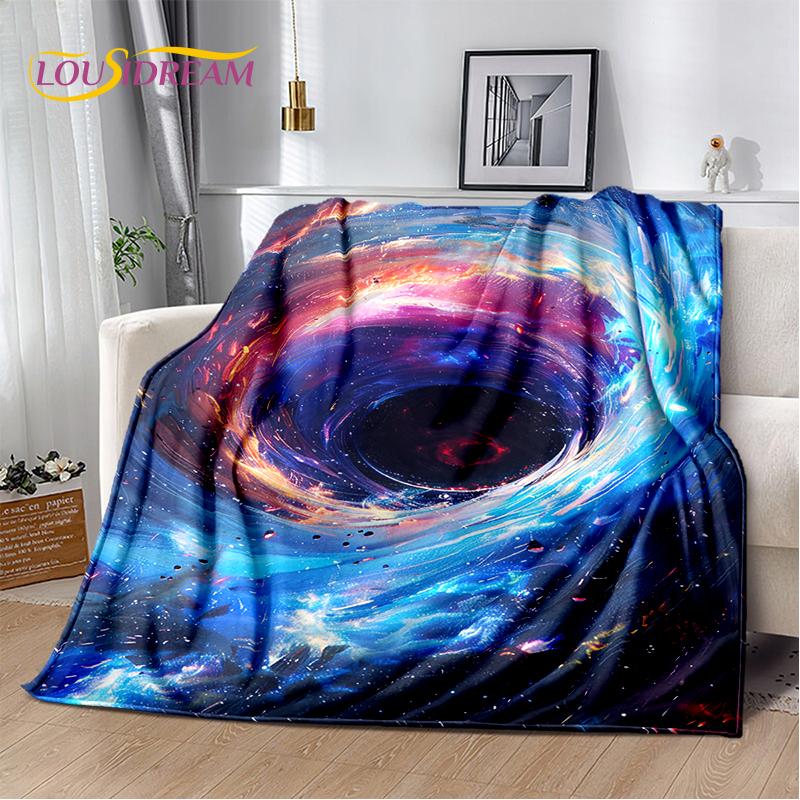 Universe Space Stars Black Hole Galaxy Earth Milky Way Soft Blanket,Soft Throw Blanket for Home Bedroom Bed Sofa Cover Kid Gift